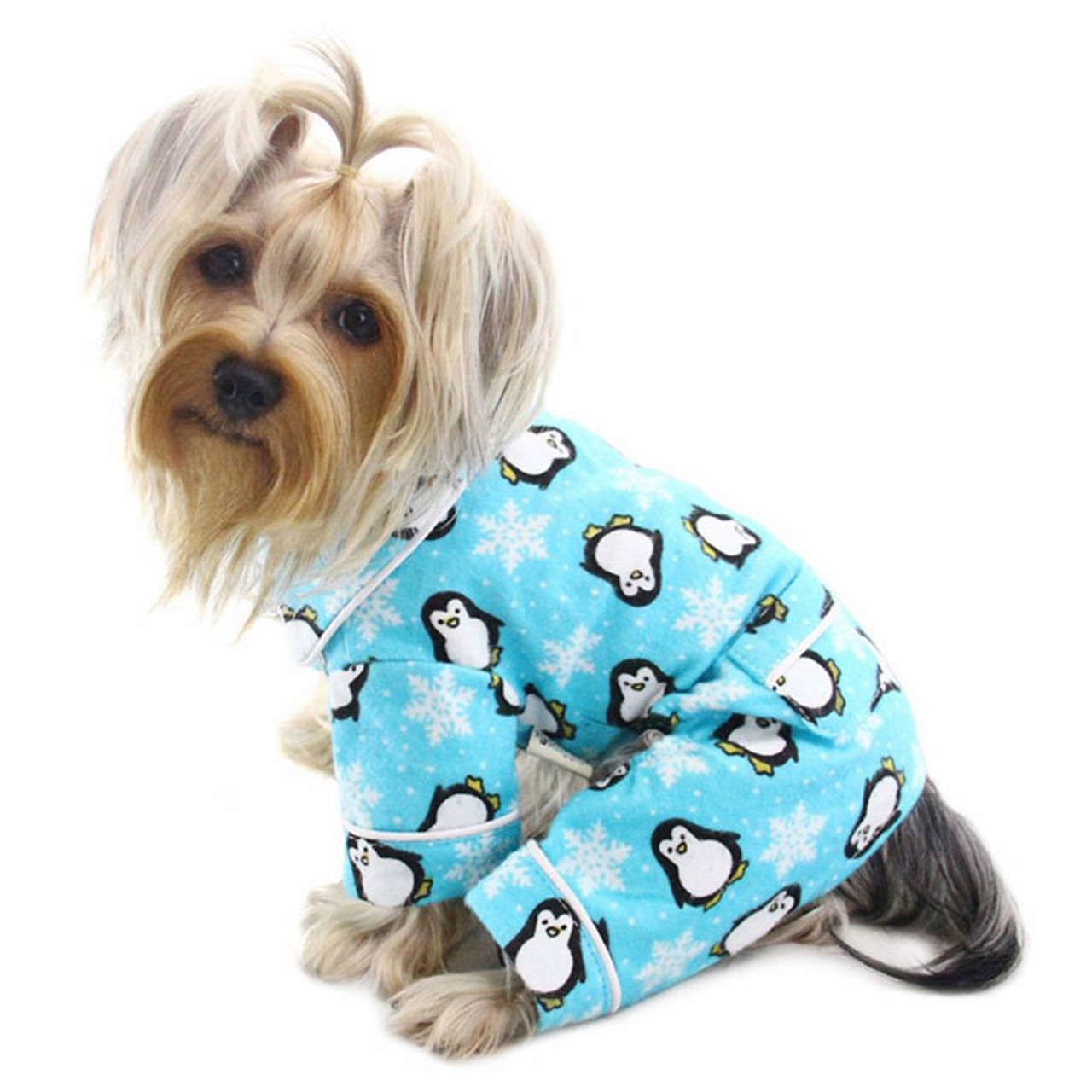 Image Turquoise Penguin Flannel Pajamas