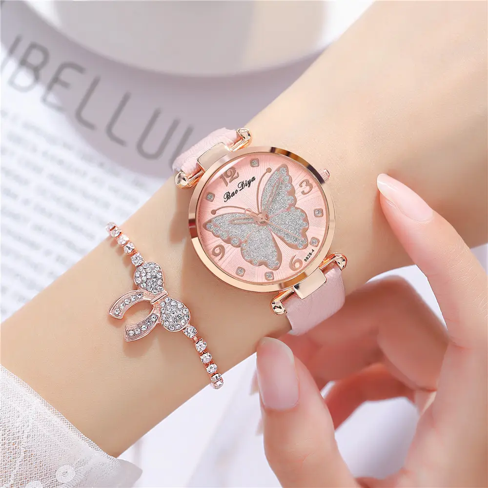 Image Casual Butterfly Buckle Quartz Women\s Watches