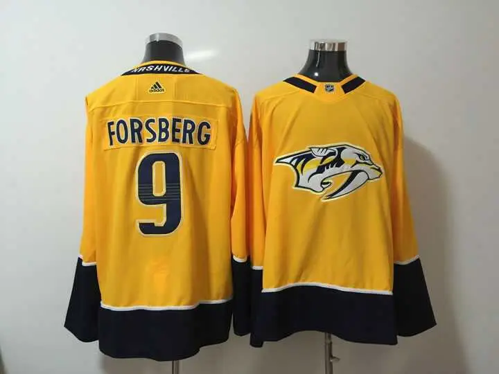 Image Nashville Predators #9 Filip Forsberg Yellow Adidas Stitched NHL Jersey