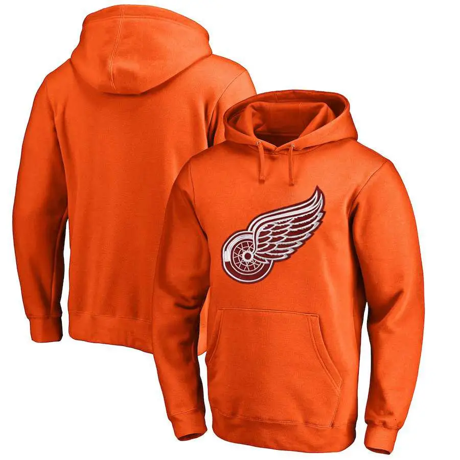 Image Detroit Red Wings Orange All Stitched Pullover Hoodie