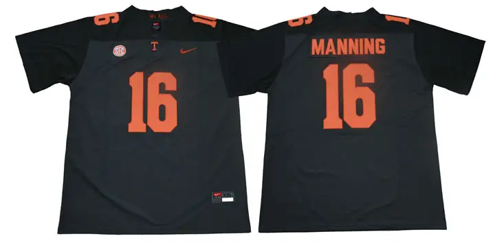 Image Tennessee Volunteers 16 Peyton Manning Black Nike College Football Jersey
