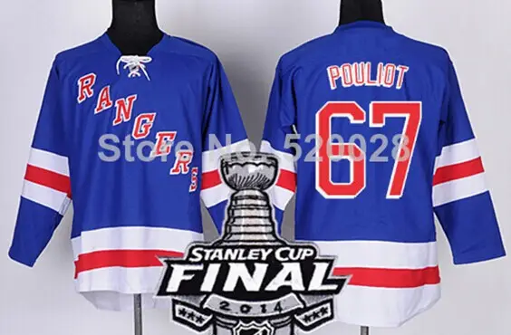 Image New York Rangers #67 Benoit Pouliot 2014 Stanley Cup Light Blue Jersey