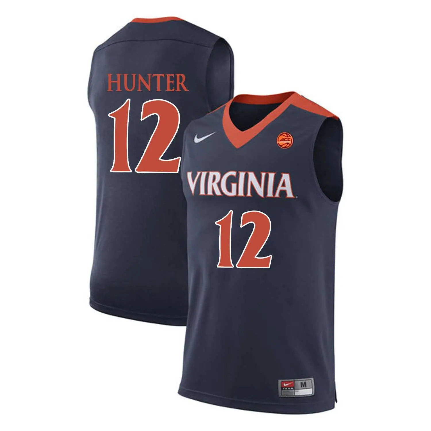 Image Virginia Cavaliers 12 DeAndre Hunter Navy College Basketball Jersey Dzhi