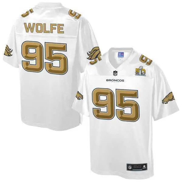Image Printed Nike Denver Broncos #95 Derek Wolfe White Men's NFL Pro Line Super Bowl 50 Fashion Game Jersey