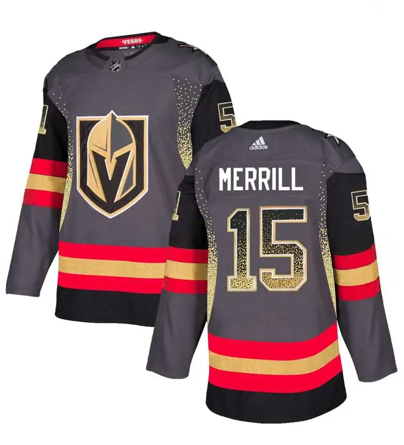 Image Vegas Golden Knights 15 Jon Merrill Gray Drift Fashion Jersey