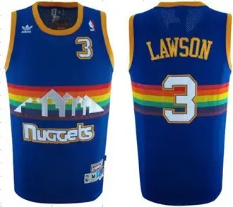 Image Denver Nuggets #3 Ty Lawson Blue Rainbow Throwback Swingman Jerseys