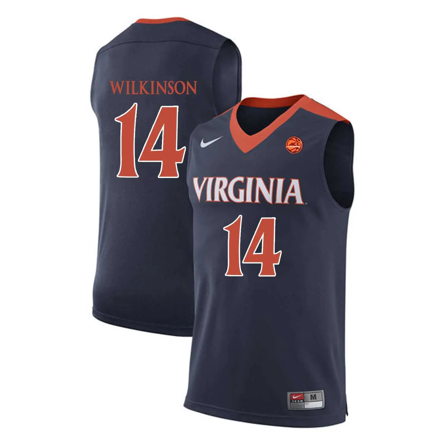 Image Virginia Cavaliers 14 Isaiah Wilkinson Navy College Basketball Jersey Dzhi