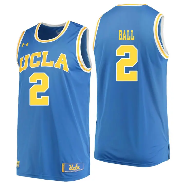 Image UCLA Bruins 2 Lonzo Ball Blue College Basketball Jersey Dzhi