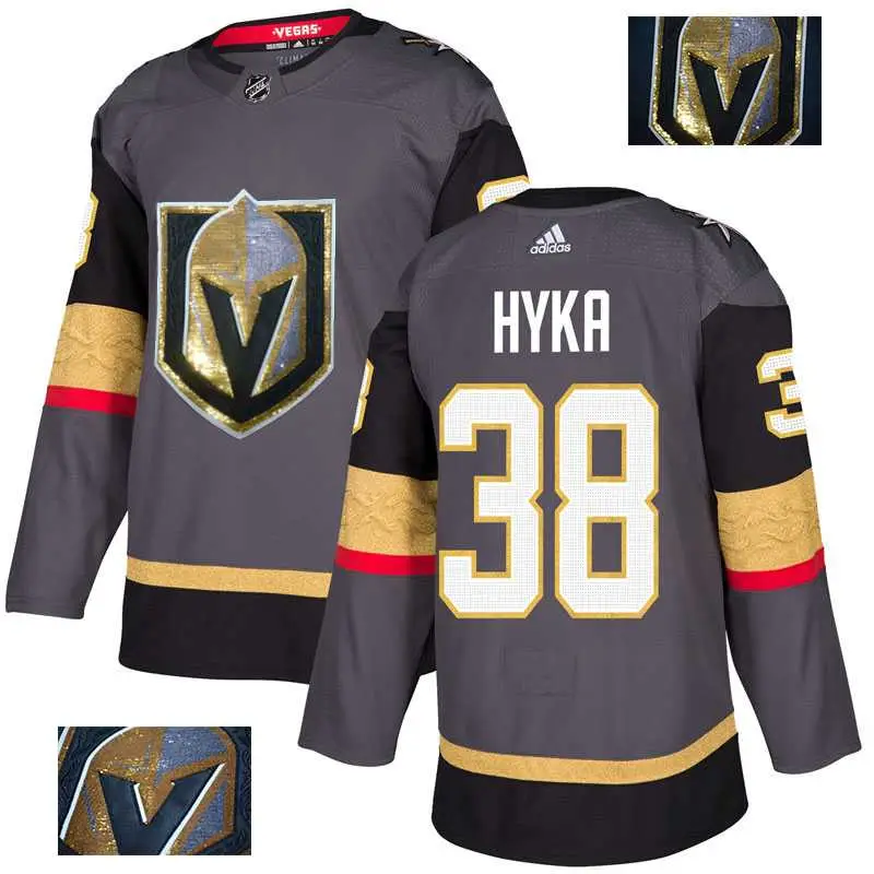 Image Vegas Golden Knights 38 Tomas Hyka Gray With Special Glittery Logo Adidas Jersey