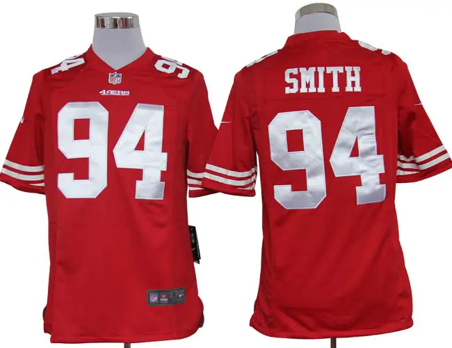 Image Nike San Francisco 49ers #94 Justin Smith Game Red Jerseys
