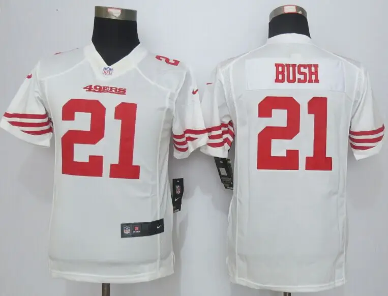 Image Youth Nike San Francisco 49ers #21 Reggie Bush White Game Jerseys