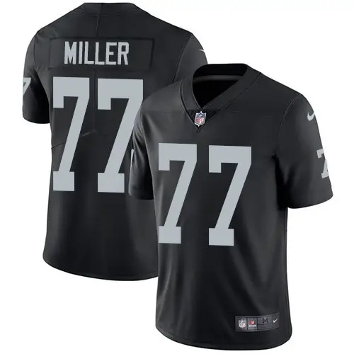 Image Nike Men & Women & Youth Raiders 77 Kolton Miller Black NFL Vapor Untouchable Limited Jersey
