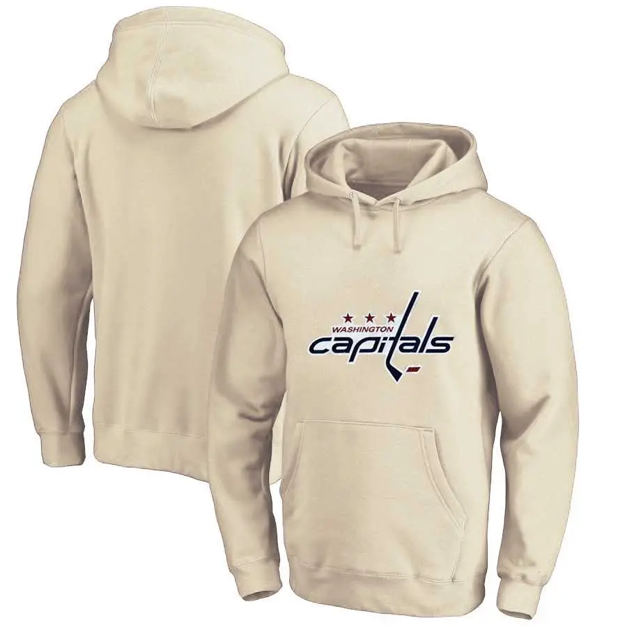 Image Washington Capitals Cream All Stitched Pullover Hoodie