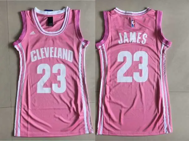 Image Women Cleveland Cavaliers #23 LeBron James Pink Swingman Jersey