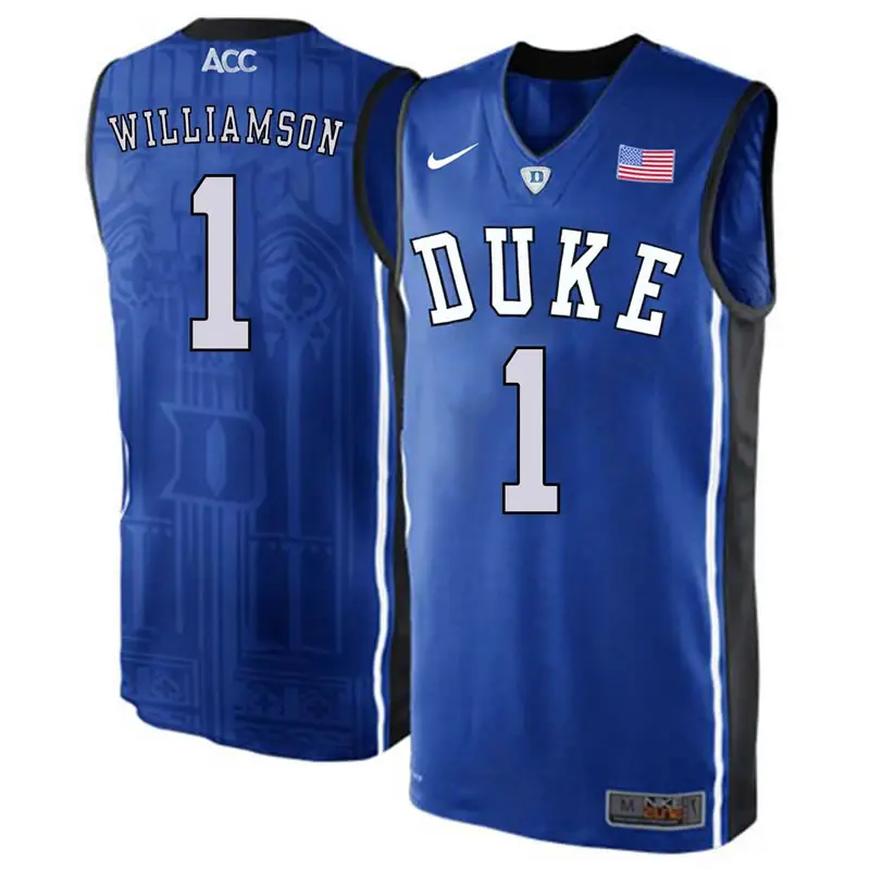 Image Duke Blue Devils 1 Zion Williamson Blue Elite Nike College Basketabll Jersey Dyin