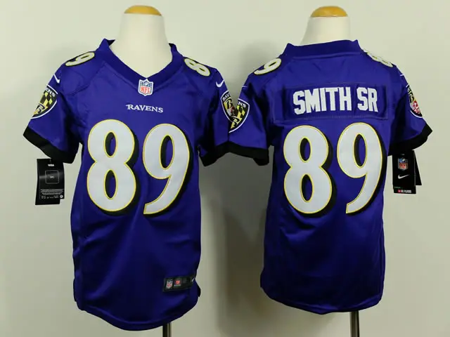 Image Youth Nike Baltimore Ravens #89 Smith SR Purple Game Jerseys