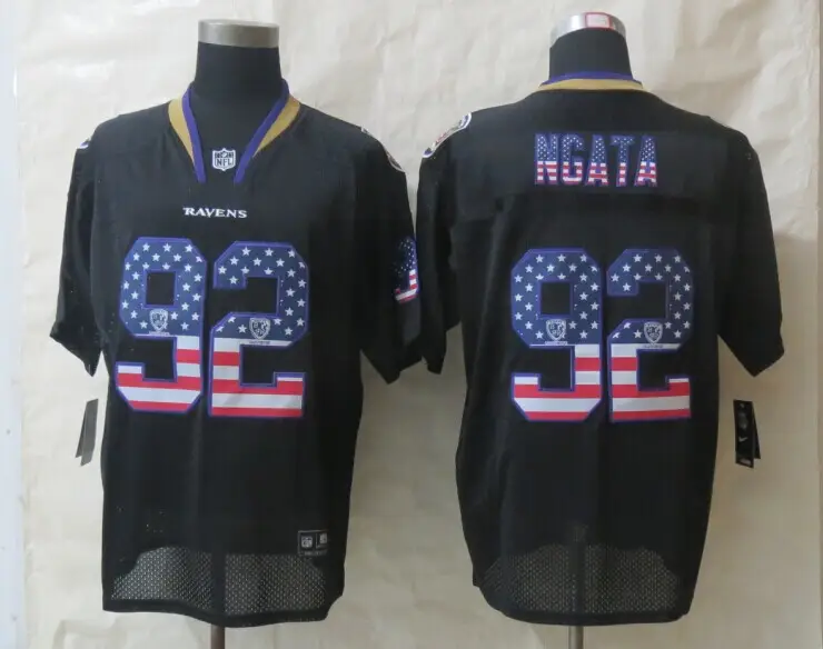 Image Nike Baltimore Ravens #92 Ngata USA Flag Fashion Black Elite Jerseys