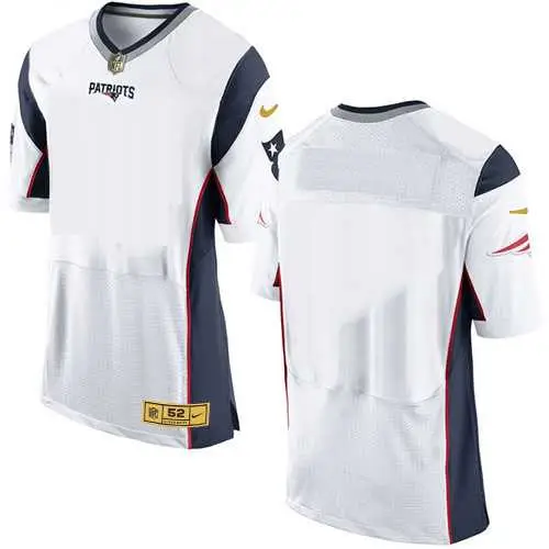 Image Customized Men's Nike New England Patriots White Gold Elite Stitched Jersey