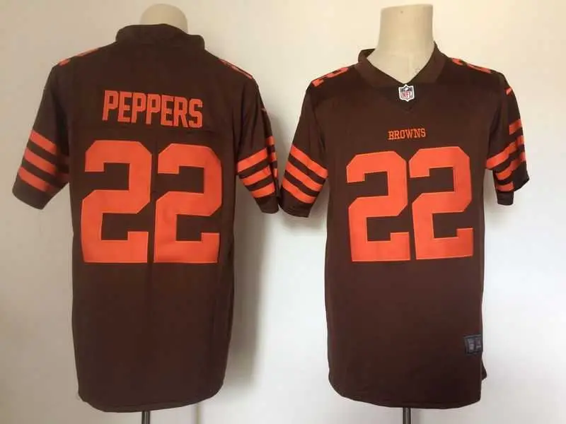 Image Nike Cleveland Browns #22 Jabrill Peppers Brown Color Rush Limited Jerseys