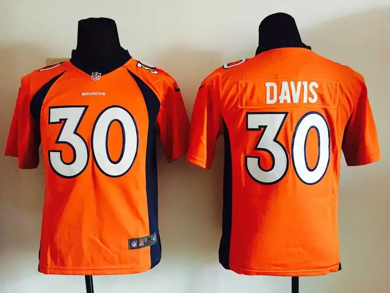 Image Youth Nike Denver Broncos #30 Terrell Davis Orange Team Color Game Jerseys
