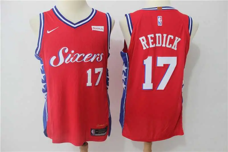 Image Nike Philadelphia 76ers #17 J.J. Redick Red Authentic Stitched NBA Jersey
