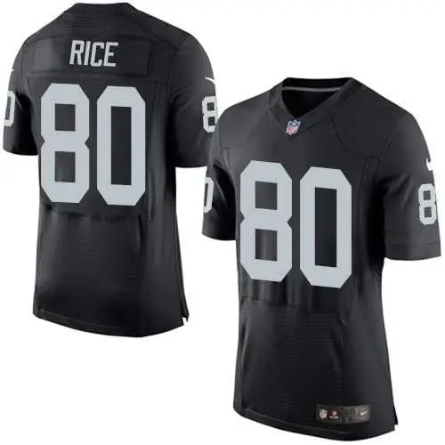 Image Nike Oakland Raiders #80 Jerry Rice Black Team Color Elite Jersey Dingzhi