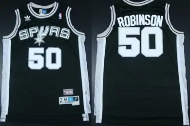 Image San Antonio Spurs #50 David Robinson Black Throwback Swingman Jerseys