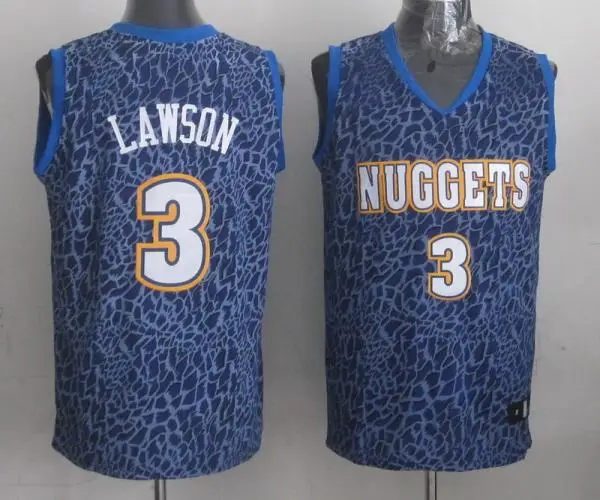 Image Denver Nuggets #3 Ty Lawson Blue Leopard Fashion Jerseys