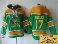 Image Anaheim Ducks #17 Ryan Kesler Green CCM Throwback Stitched Signature Edition Hoodie