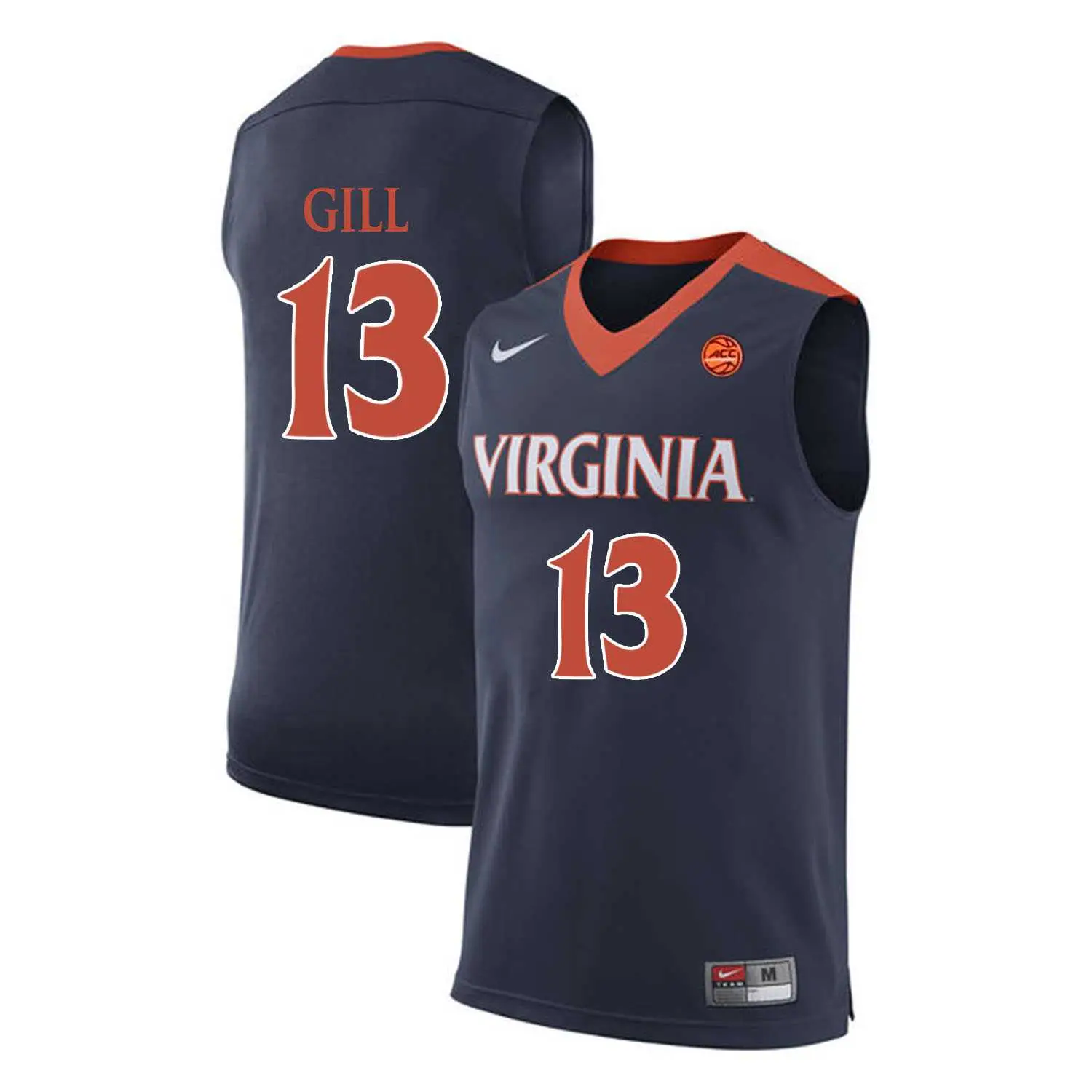 Image Virginia Cavaliers 13 Anthony Gill Navy College Basketball Jersey Dzhi