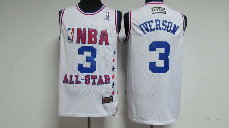 Image Philadelphia 76ers #3 Allen Iverson White 2003 All Star Stitched NBA Jersey