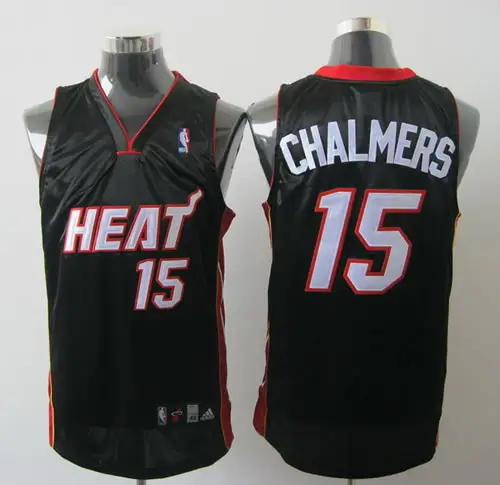 Image Miami Heat #15 Chalmers Black Jerseys