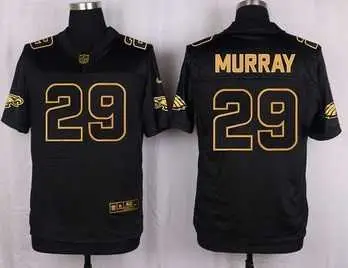 Image Glued Nike Philadelphia Eagles #29 DeMarco Murray Black Pro Line Gold Collection Elite Jersey