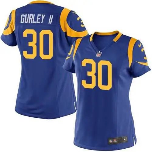 Image Women Nike Los Angeles Rams #30 Todd Gurley II Royal Blue Alternate Women's Stitched NFL Elite Limited Jersey