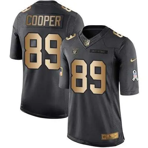 Image Glued Nike Oakland Raiders #89 Amari Cooper Black Men's NFL Golden Salute To Service Limited Jersey