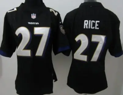 Image Women's Nike Baltimore Ravens #27 Ray Rice Black Game Team Jerseys