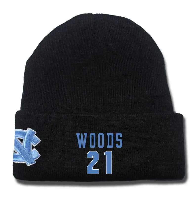 Image North Carolina Tar Heels #21 Seventh Woods Black College Basketball Knit Hat