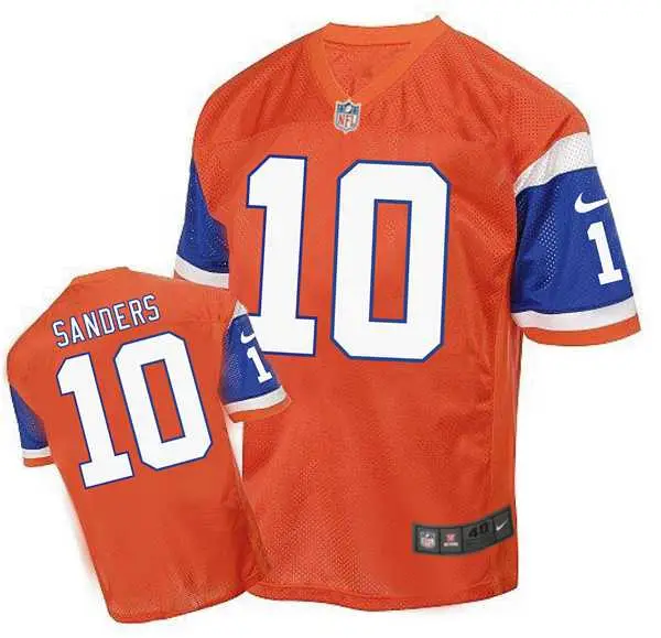 Image Nike Denver Broncos #10 Emmanuel Sanders Orange Throwback Men's Elite Jersey