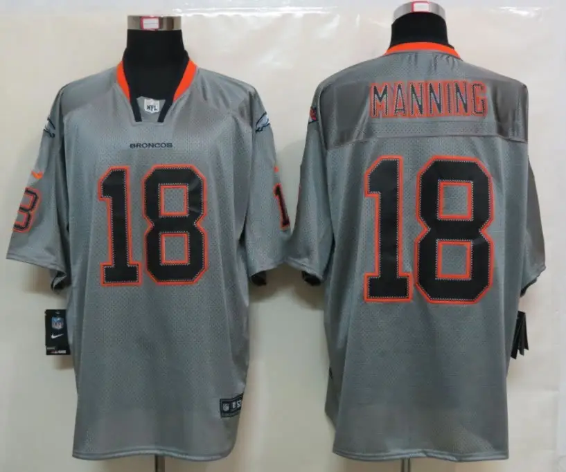 Image Nike Denver Broncos #18 Manning Lights Out Gray Elite Jerseys