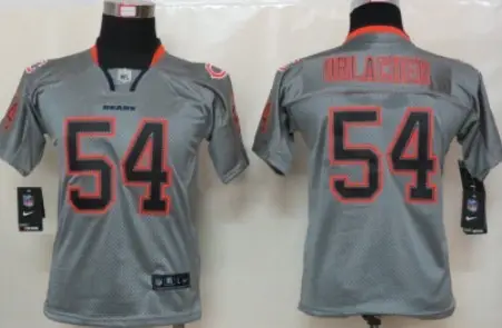Image Youth Nike Chicago Bears #54 Brian Urlacher Lights Out Gray Jerseys