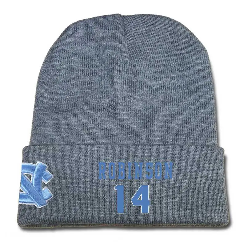 Image North Carolina Tar Heels #14 Brandon Robinson Gray College Basketball Knit Hat