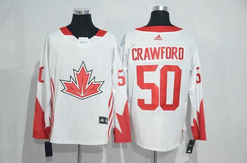 Image Team Canada #50 Corey Crawford 2016 World Cup of Hockey Olympics Game White Men's Stitched NHL Jersey