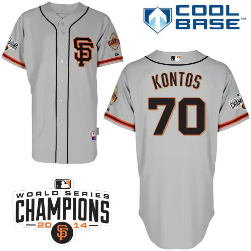 Image #70 George Kontos Gray SF MLB Jersey-San Francisco Giants Stitched Cool Base Baseball Jersey