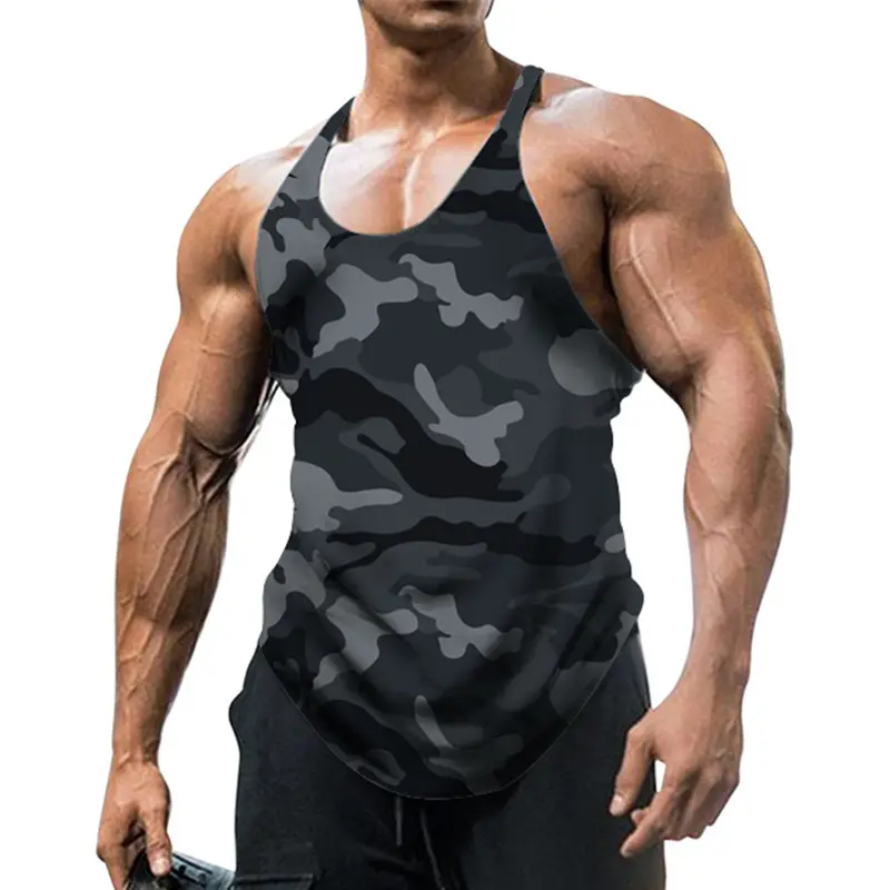 Image Men's Camo Training Sports Fitness Top Tank