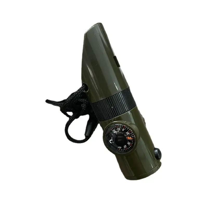 Image Outdoor Function Whistle 7 In 1 Survival Whistle Survival Whistle With LED Light Thermometer Compass