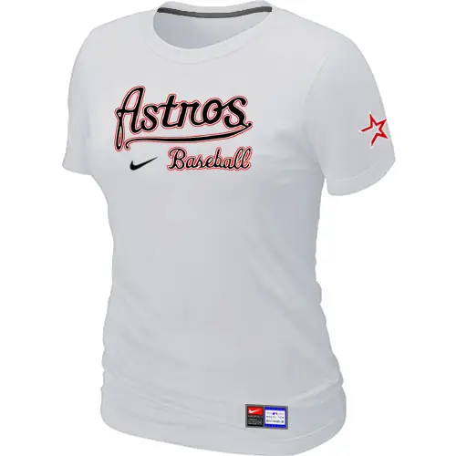 Image Houston Astros White Nike Women's Short Sleeve Practice T-Shirt