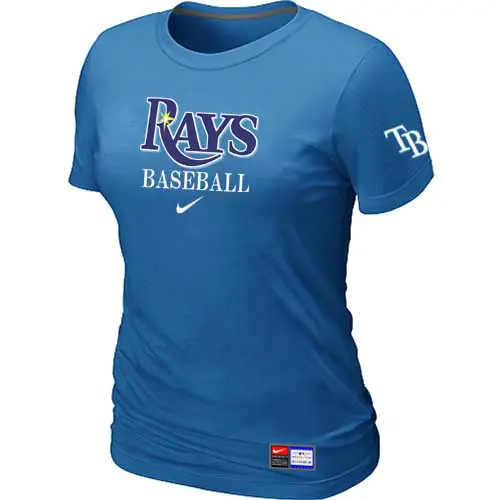 Image Tampa Bay Rays Nike Women's L.blue Short Sleeve Practice T-Shirt