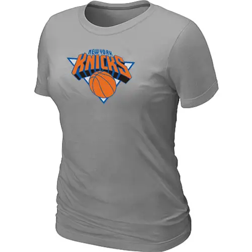 Image New York Knicks Big & Tall Primary Logo L.Grey Women's T-Shirt