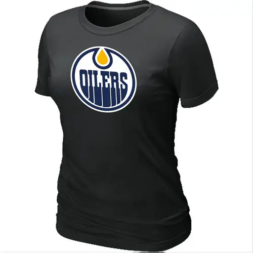 Image Edmonton Oilers Women's Big & Tall Logo Black T-Shirt