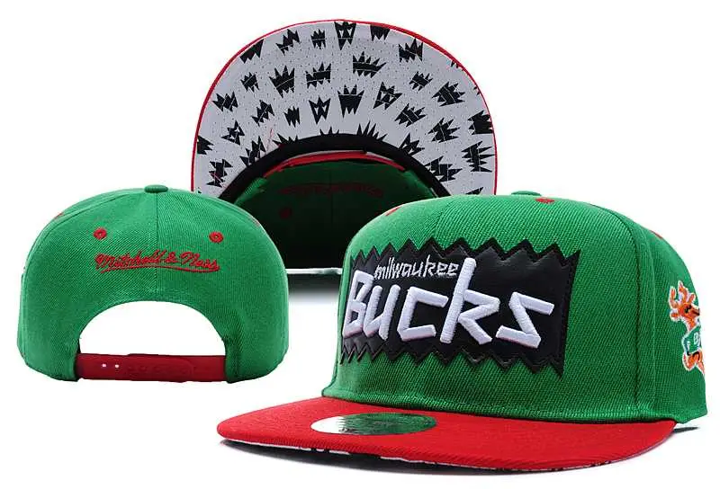 Image Bucks Team Logo Green Mitchell & Ness Adjustable Hat LX